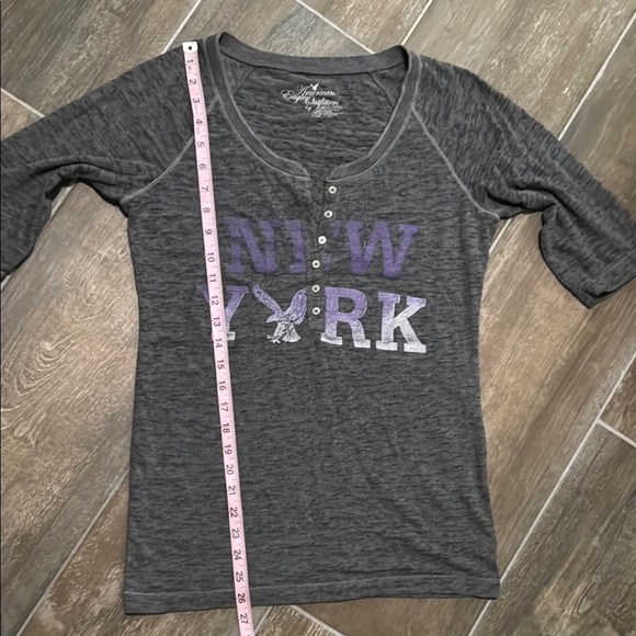 American Eagle Outfitters Gray Polo Fitted Long Sleeve Tee - Picture 5 of 5